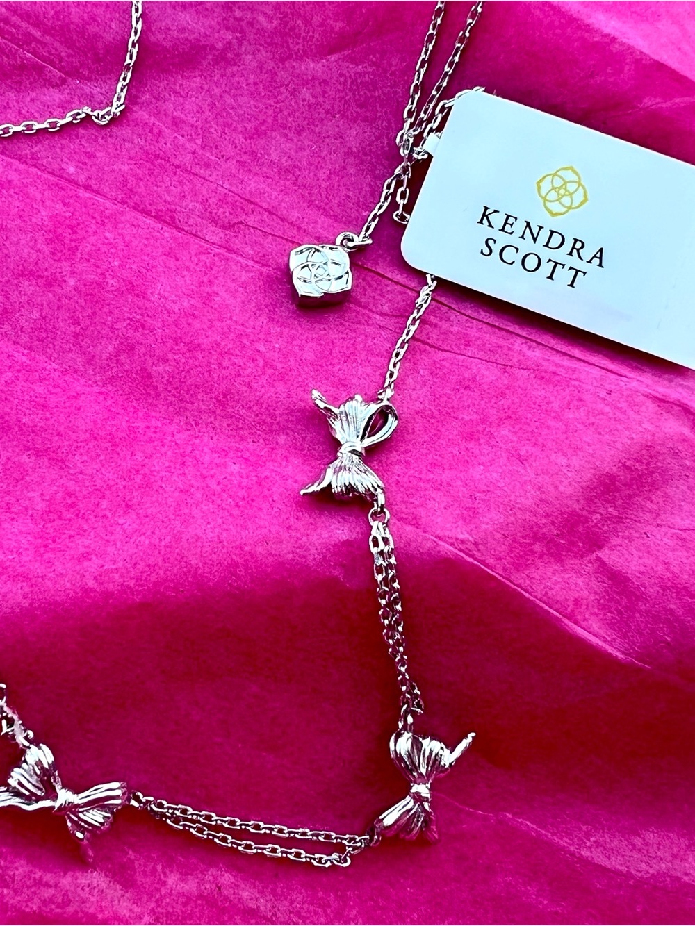 Kendra Scott, Multiple Bows, Silver Necklace, Lovely Layered, NEW with TAGS!
